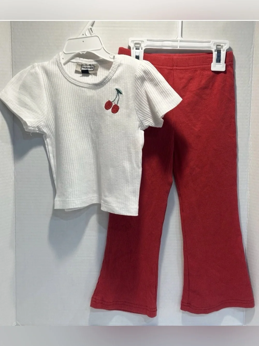 Hunter Kids Clear Cherry Raincoat Jacket Red/White 3 Piece Set - Size 3T
